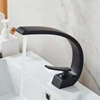 全銅冷熱洗臉洗手盆水龍頭金色衛生間面盆簡約創意浴室櫃代發