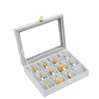 優質絨面玻璃蓋小號吊墜盒 珠寶展示道具首飾盒飾品項鏈收納箱子