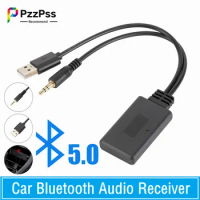 Universal Car Wireless Bluetooth-compatible Receiver USB 3.5Mm Aux Media Bluetooth 5.0 Music Player Audio Cable Adapter For BMW