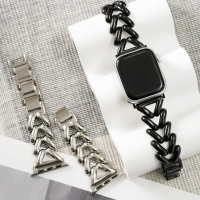 【W.wear】Apple watch - 麻花編織鏤空 不鏽鋼蘋果錶帶(不鏽鋼錶帶/心型錶帶/蘋果錶帶)