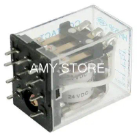 HH53PA MY3NJA 5A 12V/24VDC 12V/24V/36VAC 110VAC/220VAC Coil PCB Welding Electromagnetic Power Relay 3PDT 11 Pin