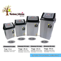 HX456 TEMPAT SAMPAH TUTUP GOYANG SILVER MPW 15Lt dan 20Lt bak  sampah tempat  sampahnya tempat  samp