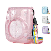 For Instax Mini 11 Crystal Transparent Protective Case Cover Bag for Fuji Fujifilm Instant Camera Bag for Instax Mini 11