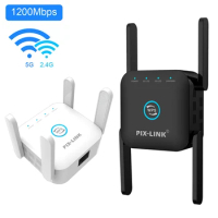 5G Wifi Repeater 5ghz Repeater Wifi 1200M Router Wifi Extender Long Range 2.4G Wi Fi Booster Wi-Fi Signal Amplifier Access Point