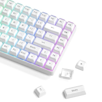 113 Key White Jelly Top Print Keycap Ice Crystal Translucent OEM Profile Key cap for Cherry MX 61 68 104 Mechanical Keyboard