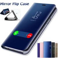 Samung A54 4G Case Smart Mirror Flip Leather Cover For Samsungs Galaxy A54 A 54 5G 2023 54A A546B 6.4 Magnetic Stand Book Coque