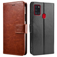 For Samsung A21S Case Silicone Leather Flip Cover Phone Holster For Samsung Galaxy A21S A 21S A21 S A217F/M/N Cases Fundas Coque
