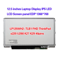 12.5 inches Laptop Display IPS LED LCD Screen panel EDP 1366*768 LP125WH2-TLB1 FHD Lenovo ThinkPad x220 U260 K27 K29 40pins
