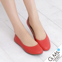 【G.Ms.】旅行女孩II‧素面全真皮可攜式軟Q娃娃鞋‧ 紅色