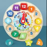 Mainan Anak Puzzle Jam Kayu 3 In 1 / Mainan Anak Edukasi Toys Terlaris