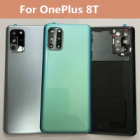 6.55" For Oneplus 8T Battery Cover Glass Rear Door Housing Panel Case For One Plus 1+ 8T 8 T Back Cover With Camera Lens