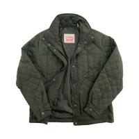 【LEVIS】菱格紋 女款 軍綠 levis 內鋪棉 夾克 無帽 外套 平輸品(外套 8958CA2)