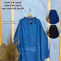 Rok payung jeans dewasa standar/jumbo by sabillaachmad hitam XL