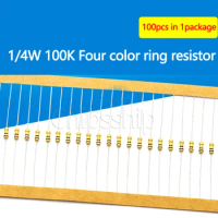 Carbon Film Resistor 1 4W 100K 5% Four-color Ring Resistor (100 PCS)