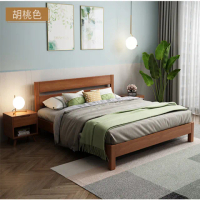 【藍色的熊】日式高床頭實木床架 180X190 一般款(胡桃 可訂製尺寸 無床頭床底 榻榻米矮床 雙人床 單人床)