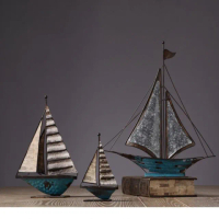 【JEN】美式復古創意帆船模型居家桌面裝飾擺飾(大)