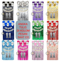 PAKET SET DEKORASI ULANG TAHUN/ HAPPY BIRTHDAY SL Balon