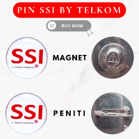 READY! PIN STAINLESS LOGO SSI by TELKOM, MAGNET & PENITI TERMURAH,UKURAN 3CM, PIN BERLAPIS RESIN TEB