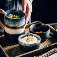 創意日式米飯碗吃飯碗簡約小號陶瓷碗湯碗家用餐廳調料碗早餐碗【木屋雜貨】