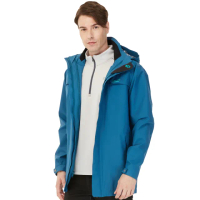 【Jack wolfskin 飛狼】男 SympaTex 防風防水透氣外套 單件式(藍色)