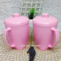Dinner Ware Cangkir Melamin Tuitup Mug Melamin Tutup Biru Cerah Kitchenware untuk Dapur dan Memasak