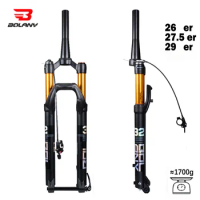 Bolany MTB Bicycle Fork Supension Air 26/27.5/ 29er Inch Mountain Bike 32RL100mm Fork For A Bicycle Accessories Magnesium Alloy