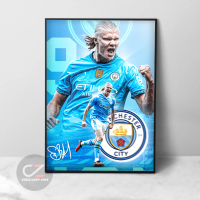 Tranh Poster Erling Haaland CLB Manchester City, tranh decor