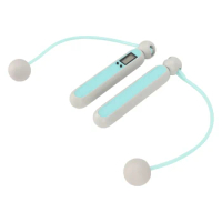 Workout Jumping Rope Digital Length Adjustable Intelligent Counting Weighted 360 Degree Rotation Cordless Jump Rope Blue