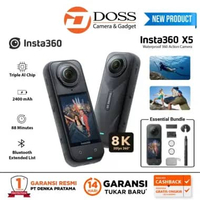 Insta360 X5 8K 360 Action Camera Insta 360 ONE X5 Action Cam, Varian Essential Bundle