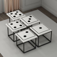 網紅多功能魔方凳創意骰子組閤凳道具凳傢用五閤一可收納換鞋矮凳