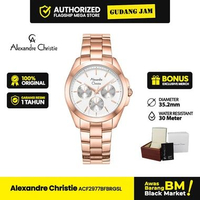 Jam Tangan Cewek Alexandre Christie AC 2977 BFB Analog Stainless Steel Strap RGWhite