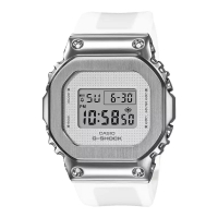 Casio Jam Tangan Wanita Casio G-Shock GM-S5600SK-7DR Square Metal Covered Ladies Digital Dial White
