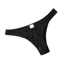 Men's Cotton Briefs Bulge Pouch T-Back Soft Thong Open Butt Underwear Low Rise Bikini G-String Elasticity Breathable Underpants