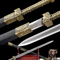 King Han Dynasty Style Battle Sword, Real Steel Blade, Intergrated Handforged, High Manganese, Kungfu Wushu, Unsharpened