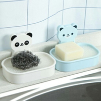 卡通小熊肥皂盒  強力隱形背膠 動物 置物 肥皂架 浴室 瀝水 香皂架【P464-1】●MY COLOR●