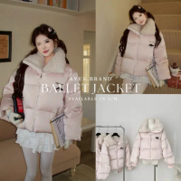 AVES.BRAND BALLET JACKET เสื้อแจ็คเก็ตกันหนาว เสื้อพัฟสีชมพูหวาน