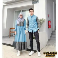 Goldie Shop Muslim Couple Gamis Kombi Houndstooth 9WARNA / Baju Pasangan Couple Muslimah / Pakaian K