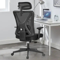 Ergonomic Office Chair Gaming Chair Swivel Computer Desk Chair 3D Armrests and Headrest Black Furniture
