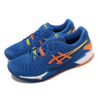 Asics 網球鞋 GEL-Resolution 9 男鞋 藍 橙 支撐 緩震 底線型 亞瑟膠 亞瑟士 運動鞋 1041A384960