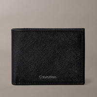 Calvin Klein 男士皮夾 短夾 防刮十字紋真皮 男夾 錢包 C90026 黑色CK(現貨)▶指定Outlet商品5折起☆現貨【送禮首選★APP下單點數4倍送】