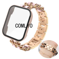 Fit for Xiaomi Redmi Watch 3 Active lite Case Protective shell Cover Strap Band Stainless steel Belt Women Lady Belt