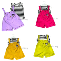 (Readystock ) Kuromi overall girls 2 pieces set 1y-3y