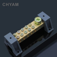 Double Row Zero Ground 5 Holes 12*18 Copper Large Current Distribution Box Switch Cabinet Accessory Terminal Block