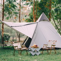 帳篷 戶外 露營印第安金字塔自動帳篷 便攜式 折疊 加厚 防雨 佈帳篷