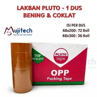 1 DUS LAKBAN PREMIUM 48mm x 200 yard dan 300 yard PLUTO COKLAT BENING OPP TEBAL KUAT 48mm x 300 YARD