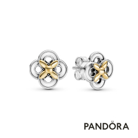 【Pandora官方直營】雙色花卉針式耳環-絕版品