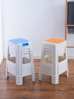 塑料凳子加厚家用簡約客廳餐廳經濟型餐桌塑膠椅子可摞疊熟膠高凳