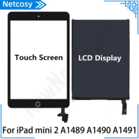 For iPad mini 2 Touch Screen Home Assembly / LCD Display Repair Parts For iPad mini A1489 A1490 A1491 Tablet Screen Replacement