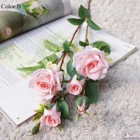 151218006 Korean dreamy rose branch silk artificial flowers Valentine's day wedding flores