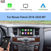 AZTON IOS16 CarPlay Wireless dapter Android Auto Module for Nissan Patrol Y62 2018-2020 Car Navigation Screen Mirror Link Box